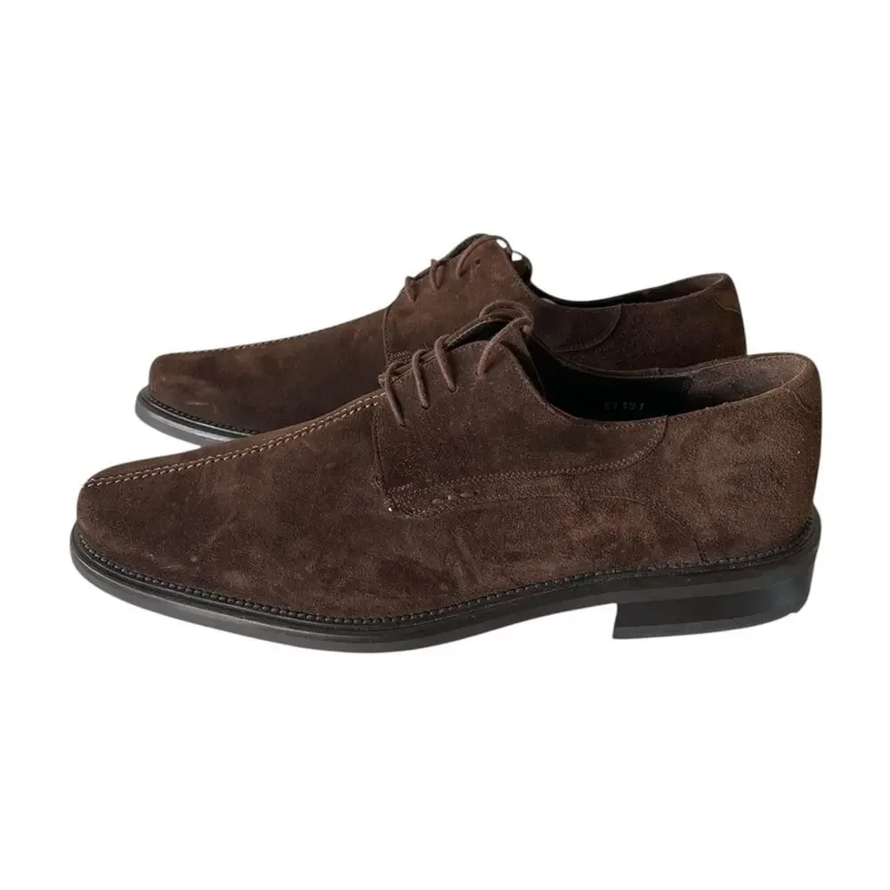 MEZLAN MENS SHOE 9 M WAYNE BROWN SUEDE LEATHER SPLIT TOE DERBY OXFORD